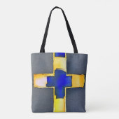 Cyan und Gold Cross Totbeutel Tasche (Rückseite)