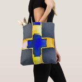 Cyan und Gold Cross Totbeutel Tasche (Von Nahem)