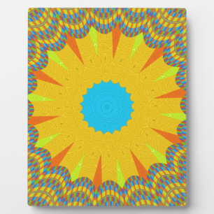 Cyan- und Gold-Mandala-Kunstprint Fotoplatte