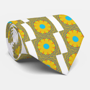 Cyan und Gold Mandala Kunstprint Krawatte