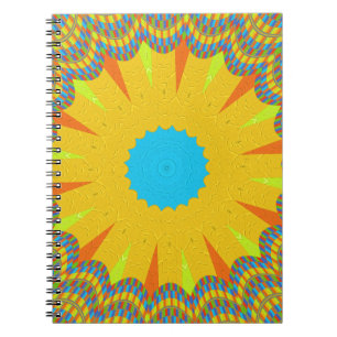 Cyan und Gold Mandala Kunstprint Notizblock