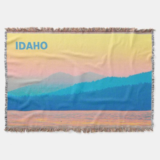 Cyan und Lachs Sunset Decke (Vorderseite)