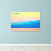 Cyan und Lachs Sunset Leinwanddruck (Insitu (Holzboden))