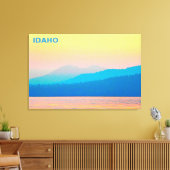 Cyan und Lachs Sunset Leinwanddruck (Insitu (Wohnzimmer))