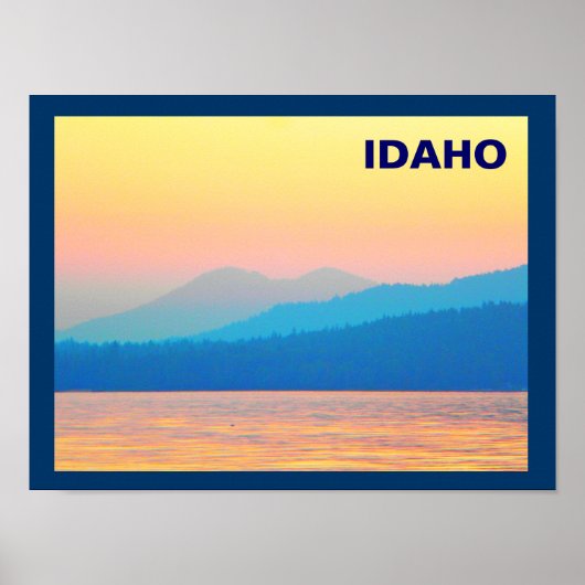 Cyan und Lachs Sunset Poster (Vorne)