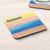 Cyan und Lachs Sunset Untersetzer (Linke Seite)