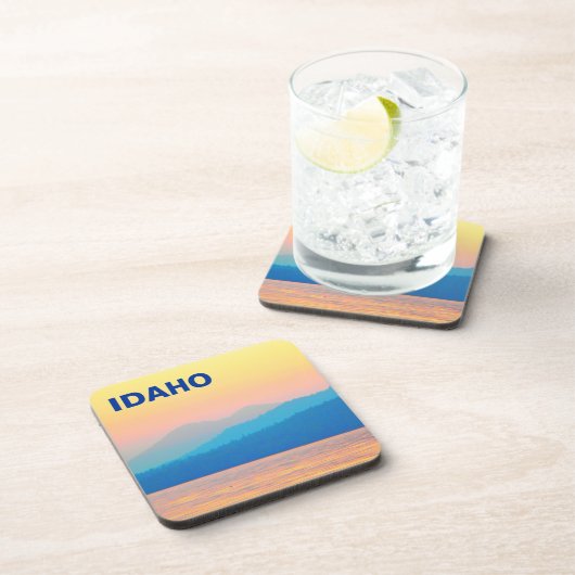 Cyan und Lachs Sunset Untersetzer (Rechte Seite)