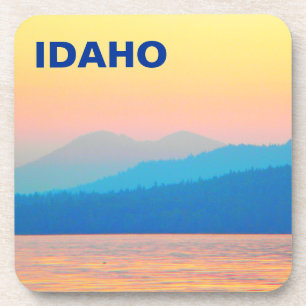 Cyan und Lachs Sunset Untersetzer