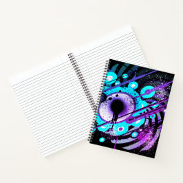 (Cyan und Lila) Neon-Tinte-Galaxie-Spirale Notizblock