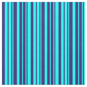 Cyan und Midnight Blue Colored Lines Stoff