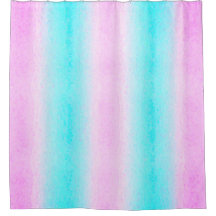 Cyan und Rosa Streifen Duschvorhang