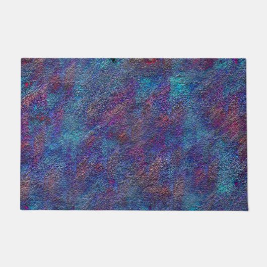 Cyan- und Rot-Spritzer Fußmatte (Vorderseite)