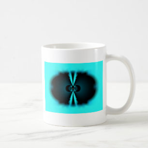 Cyan- und schwarzer abstrakter Kunstdruck Kaffeetasse