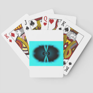 Cyan- und schwarzer abstrakter Kunstdruck Spielkarten
