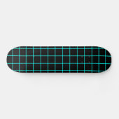 Cyan- und schwarzes Gittermuster Skateboard Deck (Horizontal)