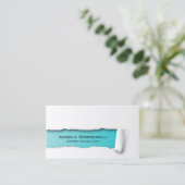 Cyan-Visitenkarte mit geripptem Papier Visitenkarte (Stehend Vorderseite)