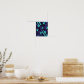cyan windows Across a Digital Grid Poster (Küche)
