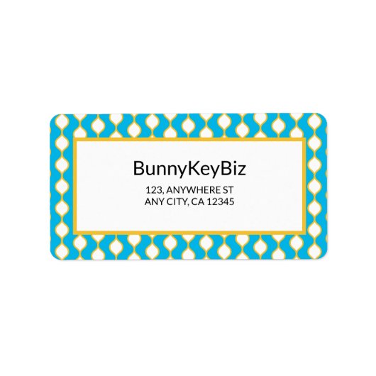 Cyan Yellow Bubble Line Company-Adresse Adressaufkleber (Vorne)