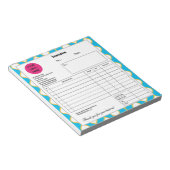 Cyan Yellow Bubble Line Company Business Rechnung Notizblock (angewinkelt)