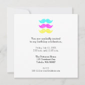 Cyan Yellow Magenta Mustaches (Letterpress style) Einladung (Vorderseite)
