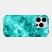 Cyan zerknitterte Textur iPhone Hülle (Rückseite (Horizontal))