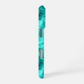 Cyan zerknitterte Textur iPhone Hülle (Rechte Seite)