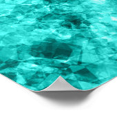 Cyan zerknitterte Textur Poster (Ecke)