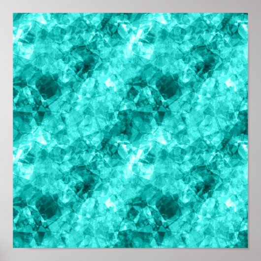 Cyan zerknitterte Textur Poster (Vorne)