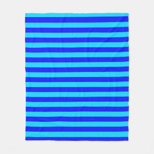 Cyanblaue Streifen Design Fleecedecke