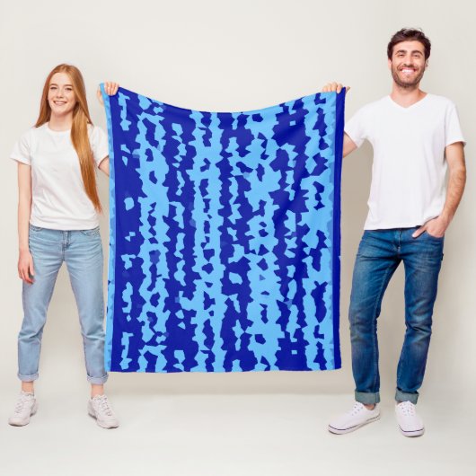 Cyanblaue unregelmäßige abstrakte Gestaltung Fleecedecke (Beispiel)