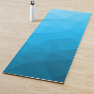 Cyanblauer Gradient-Geometrisches-Netz-Muster Yogamatte