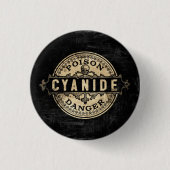 Cyanid Vintage Style Giftetikett Button (Vorderseite)