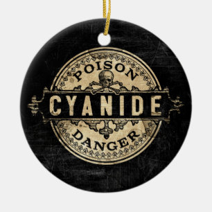 Cyanid Vintage Style Giftlabel Keramikornament