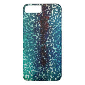 Cyanisch blauer Mosaik auf grauem Hammerglas Case-Mate iPhone Hülle (Rückseite)