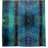 Cyanisch blauer Mosaik auf grauem Hammerglas Duschvorhang (Vorderseite)