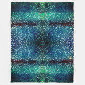 Cyanisch blauer Mosaik auf grauem Hammerglas Fleecedecke (Vorderseite)