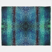 Cyanisch blauer Mosaik auf grauem Hammerglas Fleecedecke (Vorderseite (Horizontal))