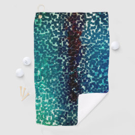 Cyanisch blauer Mosaik auf grauem Hammerglas Golfhandtuch
