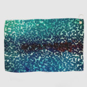 Cyanisch blauer Mosaik auf grauem Hammerglas Golfhandtuch (Horizontal)