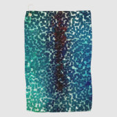 Cyanisch blauer Mosaik auf grauem Hammerglas Golfhandtuch (Vorderseite)