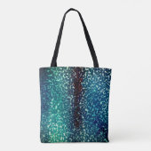 Cyanisch blauer Mosaik auf grauem Hammerglas Tasche (Rückseite)