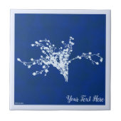 Cyano Print Berries Fliese (Vorderseite)