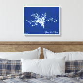 Cyano Print Berries Leinwanddruck (Insitu (Schlafzimmer))