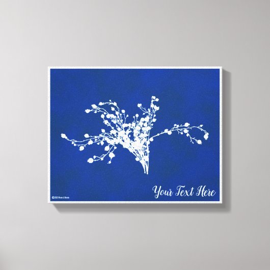 Cyano Print Berries Leinwanddruck (Vorderseite)