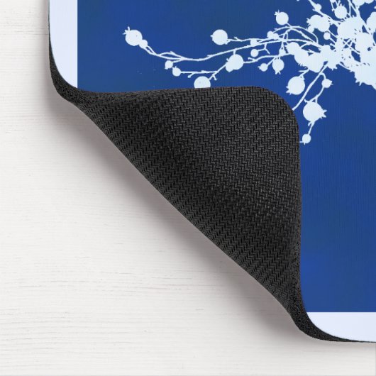 Cyano Print Berries Mousepad (Ecke)