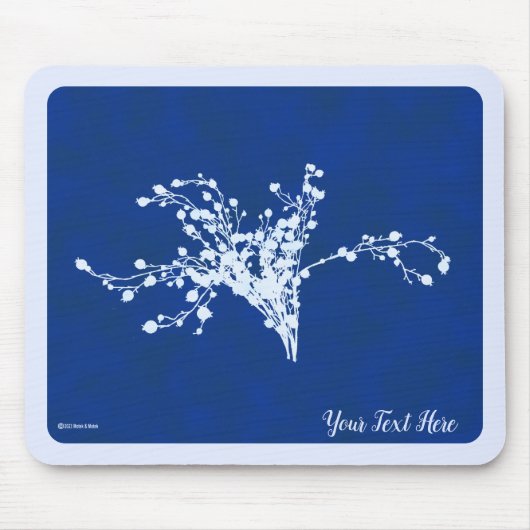 Cyano Print Berries Mousepad (Vorne)