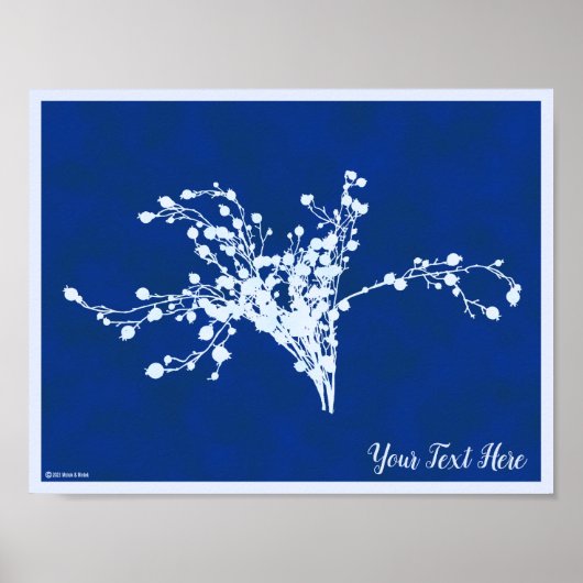 Cyano Print Berries Poster (Vorne)