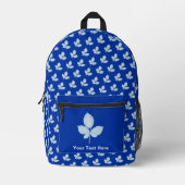 Cyano Print Bramble-Blätter Bedruckter Rucksack (Vorderseite)