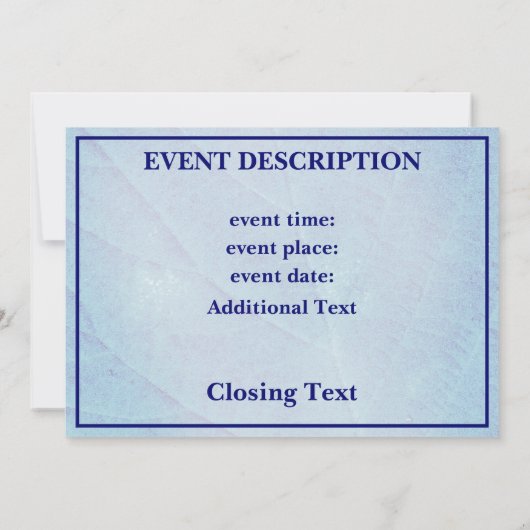 Cyano Print Bramble-Blätter Einladung (Rückseite)