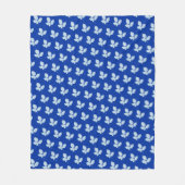Cyano Print Bramble-Blätter Fleecedecke (Vorderseite)